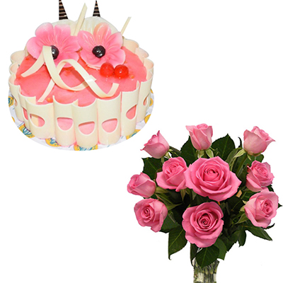 "Nutty Almond Ice Cream Cake - 1kg (Cream Stone) - Click here to View more details about this Product